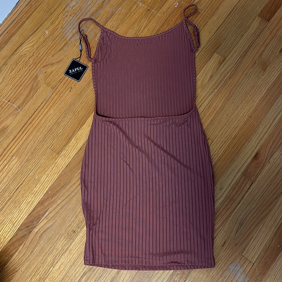 Zaful Ribbed Open Back Bodycon Cami Dress - Picture 3 of 3